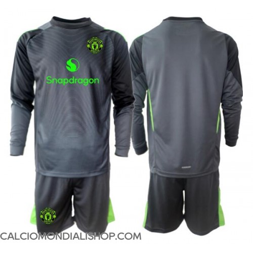 Maglie da calcio Manchester United Portiere Seconda Maglia Bambino 2025-26 Manica Lunga (+ Pantaloni corti)